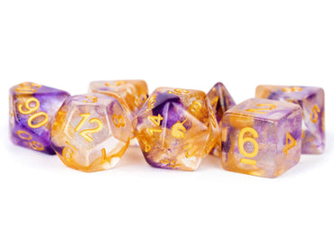 Unicorn Resin 16mm Poly Dice Set : Royal Sunset