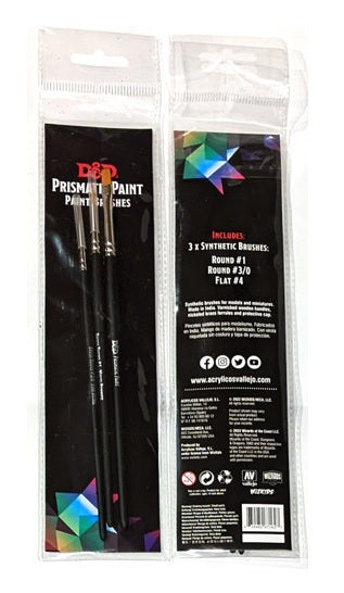 Dungeons and Dragons Prismatic Paint: Brushes 3-Brush Set