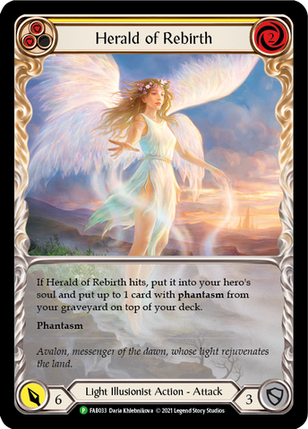 Herald of Rebirth (Yellow) [FAB033] (Promo)  Rainbow Foil