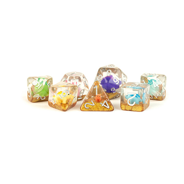 Dinosaur Dice: Fanroll 16mm Resin Poly Dice Set