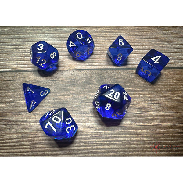 7-Die Set Translucent: Blue/White