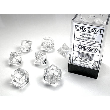 7-Die Set Translucent: Clear/White