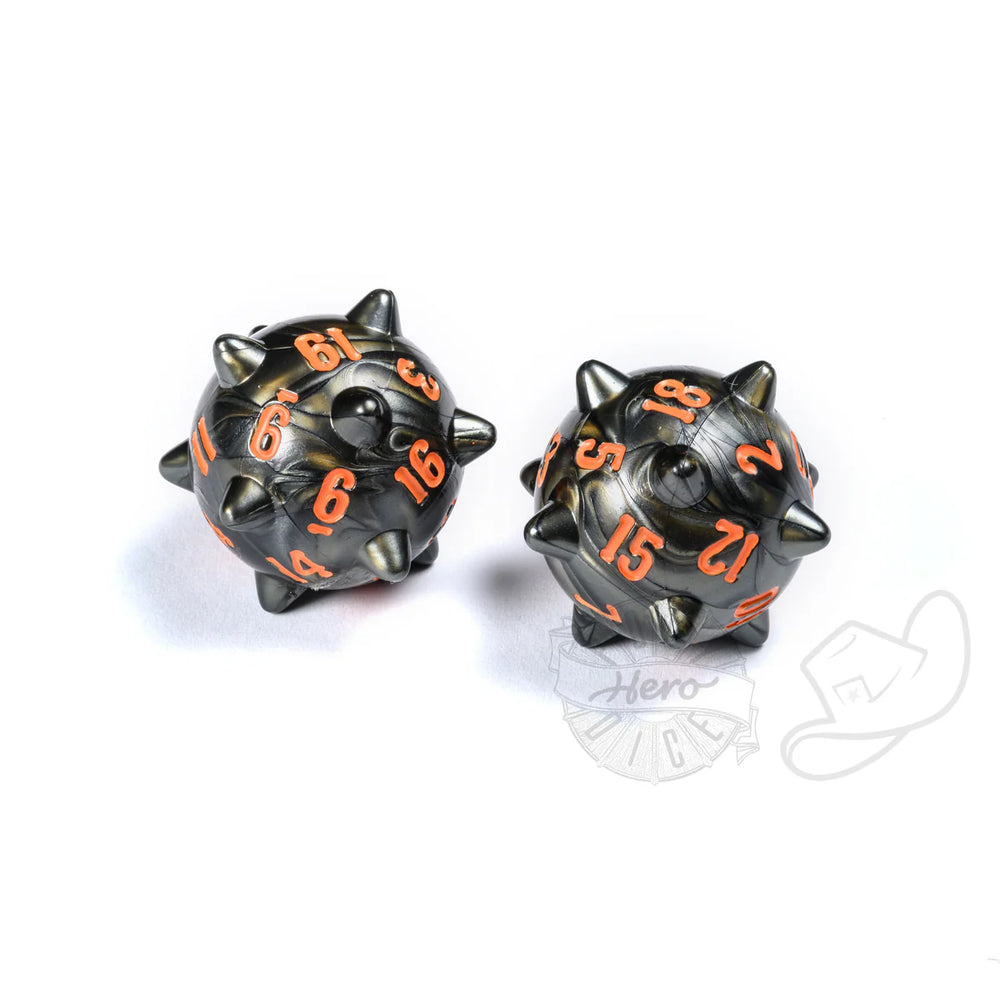 PolyHero Warrior 2d20 Spiked Balls Steel Gre