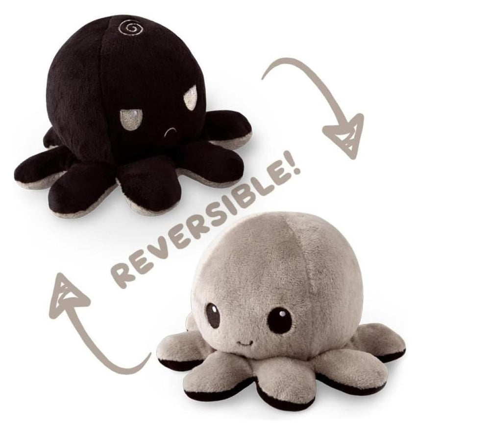 Reversible Octopus Plushie: Black and Gray
