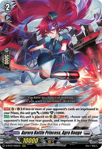 Aurora Battle Princess, Agra Rouge (D-BT01/006EN) [Genesis of the Five Greats]