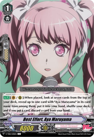 Best Effort, Aya Maruyama (Parallel Foil) (V-TB01/038EN) [BanG Dream! FILM LIVE]