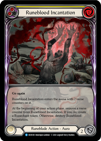 Runeblood Incantation (Yellow) [EVR108] (Everfest)  1st Edition Extended Art Rainbow Foil