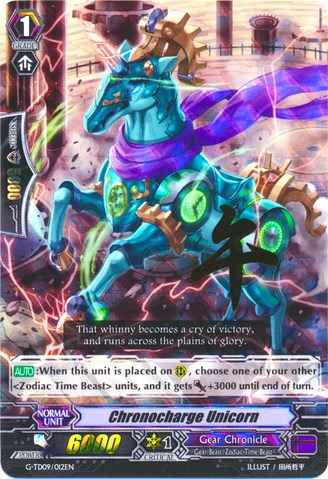 Chronocharge Unicorn (RRR) (G-TD09/012EN) [True Zodiac Time Beasts]