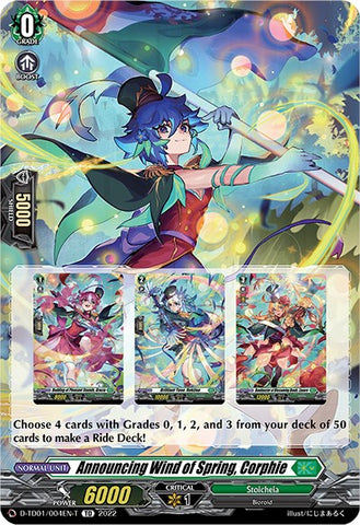 Announcing Wind of Spring, Corphie (Tutorial Card) (D-TD01/004EN-T) [Urara Haneyama -Bandmaster of Blossoming Bonds-]