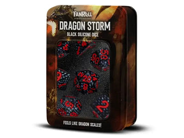 Dragon Storm Silicone Dice Set - Black Dragon Scales