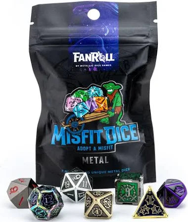 Mystery Misfit Metal Polyhedral Dice Set (7)