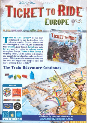 Ticket to Ride: Europe - Board Game